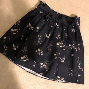 💜Navy Floral Print Skort with Bow
